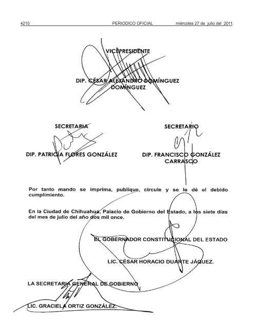 MiÃ©rcoles 27 de julio del 2011 - Gobierno del Estado de Chihuahua