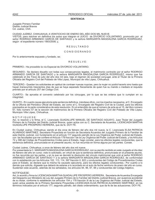 MiÃ©rcoles 27 de julio del 2011 - Gobierno del Estado de Chihuahua