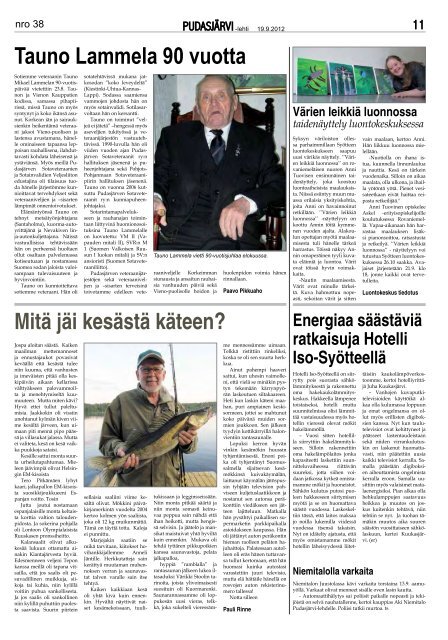 Pudasjarvilehti-38-2.. - PudasjÃ¤rvi-lehti ja VKK-Media Oy