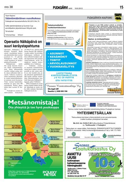 Pudasjarvilehti-38-2.. - PudasjÃ¤rvi-lehti ja VKK-Media Oy