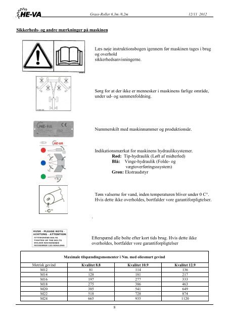 Download Brugsvejledning / Reservedelskatalog - HE-VA