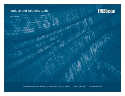 Products and Solutions Guide - Federal Home Loan Bank of Boston