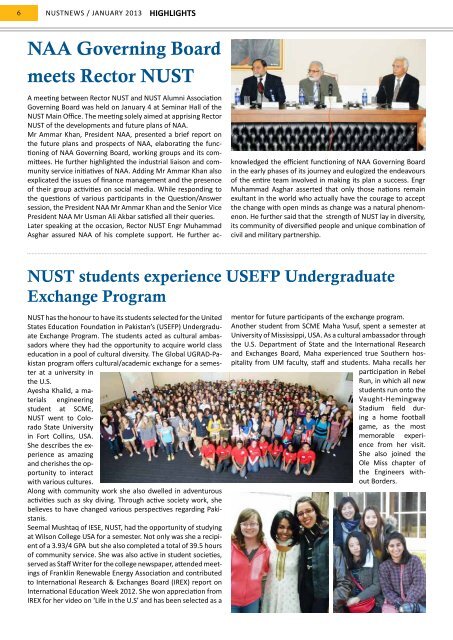 NUSTNEWS January-2013 - National University of Science and ...
