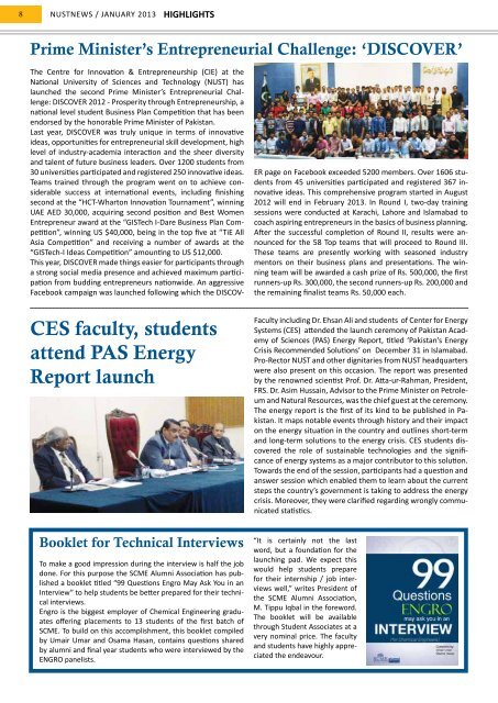 NUSTNEWS January-2013 - National University of Science and ...