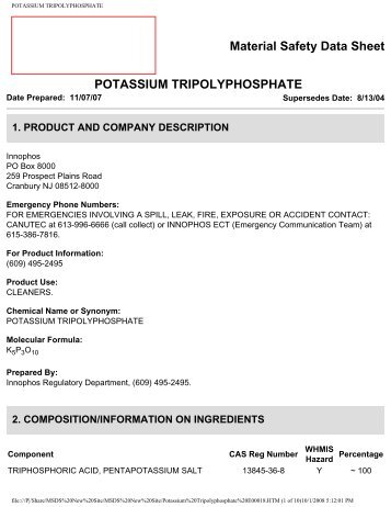 POTASSIUM TRIPOLYPHOSPHATE - Innophos