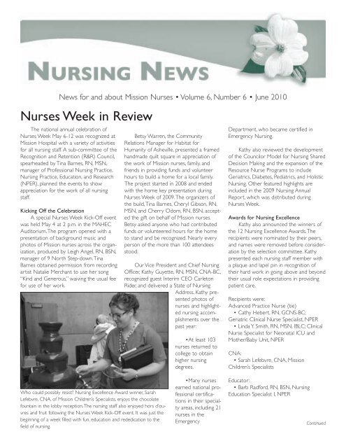 Nurses Week In Review Mission Health