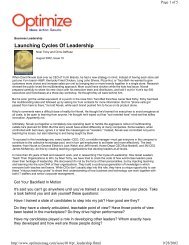 Launching Cycles Of Leadership - Noel Tichy