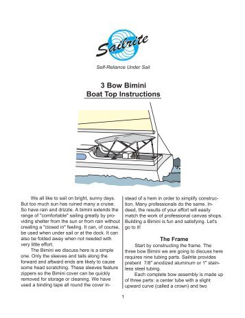 3 Bow Bimini Boat Top Instructions - Boat Design Net