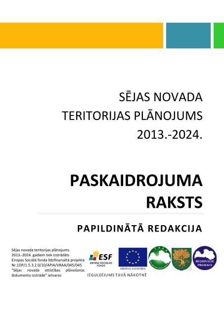 PASKAIDROJUMA RAKSTS - SÄjas novads