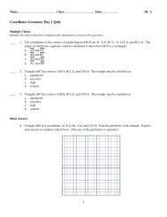 ExamView - Coordinate Geometry Day 1 Quiz.tst