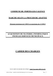 Cahier des Charges 2009 - Portes-lÃ¨s-Valence