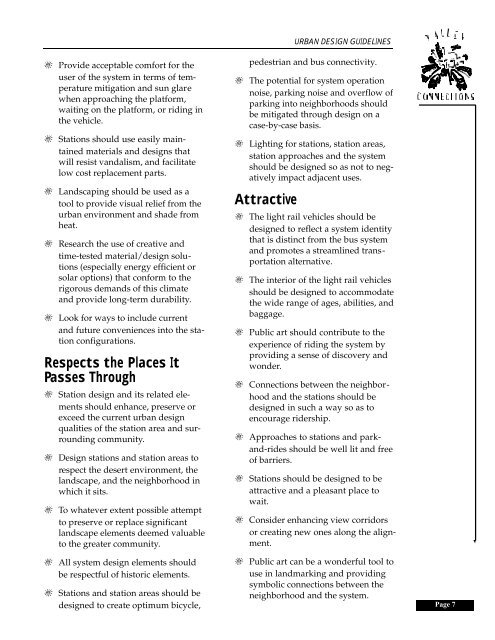 Urban Design Guidelines - Valley Metro