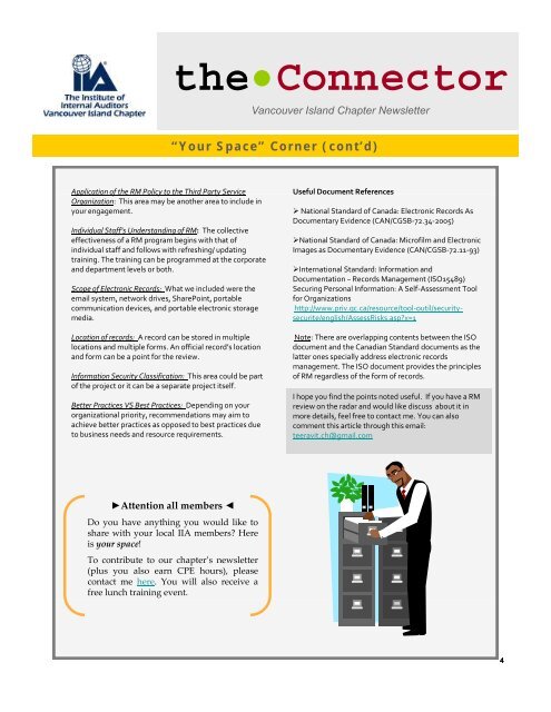 the Connector - The Institute of Internal Auditors