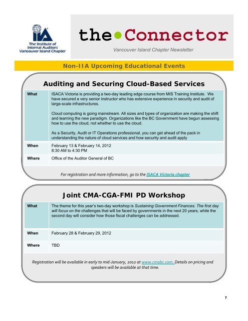 the Connector - The Institute of Internal Auditors