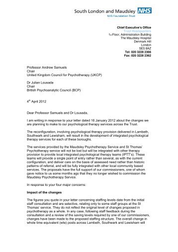 Letter from Stuart Bell to UKCP, item 6. PDF 54 KB - Meetings ...