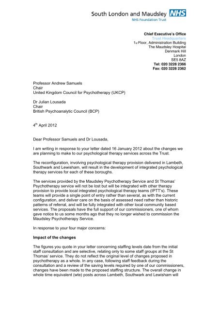 Letter from Stuart Bell to UKCP, item 6. PDF 54 KB - Meetings ...