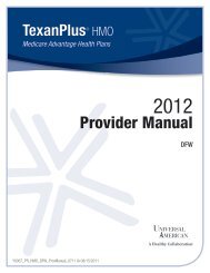 Provider Manual - Universal American Medicare