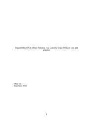 Impact of the APCA African Palliative care Outcome Scale (POS)