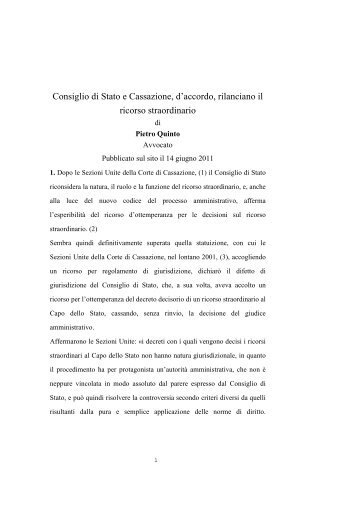 Consiglio di Stato e Cassazione, d'accordo, rilanciano il ricorso ...