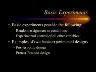 Basic Experiments - Psychology and Child Development