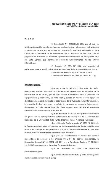 Concurso de Precios NÂº 13-ULP-2013 - Universidad de La Punta ...