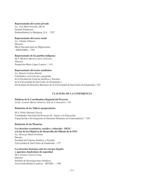 Memoria de la V Conferencia Nacional sobre Derechos Humanos