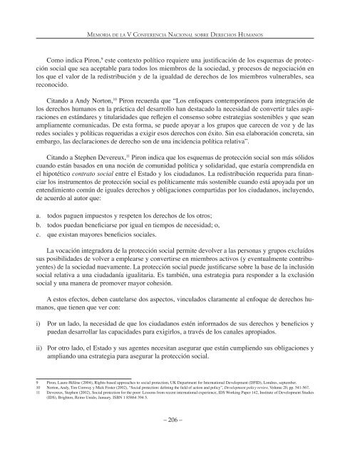 Memoria de la V Conferencia Nacional sobre Derechos Humanos