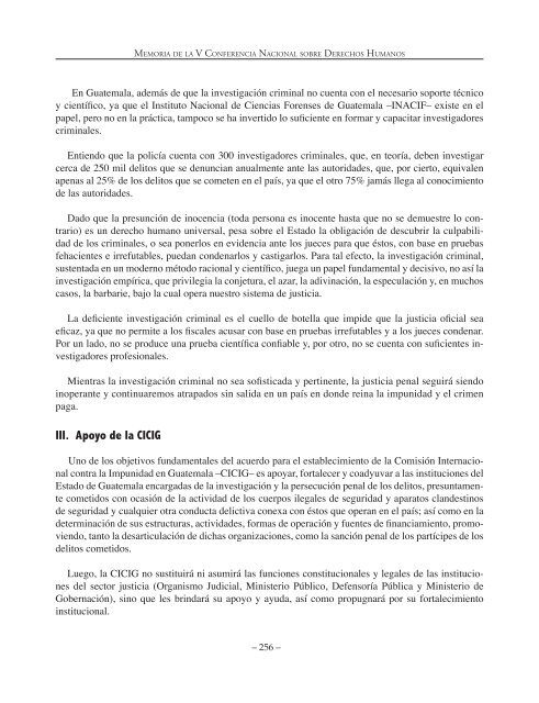 Memoria de la V Conferencia Nacional sobre Derechos Humanos