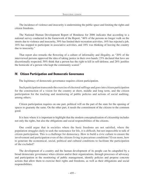 Memoria de la V Conferencia Nacional sobre Derechos Humanos