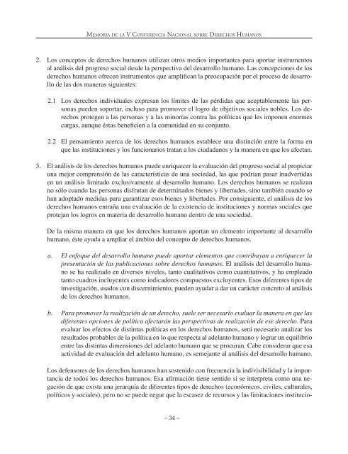 Memoria de la V Conferencia Nacional sobre Derechos Humanos