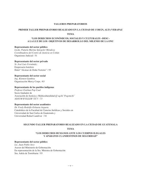 Memoria de la V Conferencia Nacional sobre Derechos Humanos