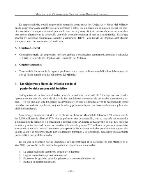 Memoria de la V Conferencia Nacional sobre Derechos Humanos