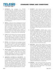 STANDARD TERMS AND CONDITIONS - Telesis Technologies, Inc.