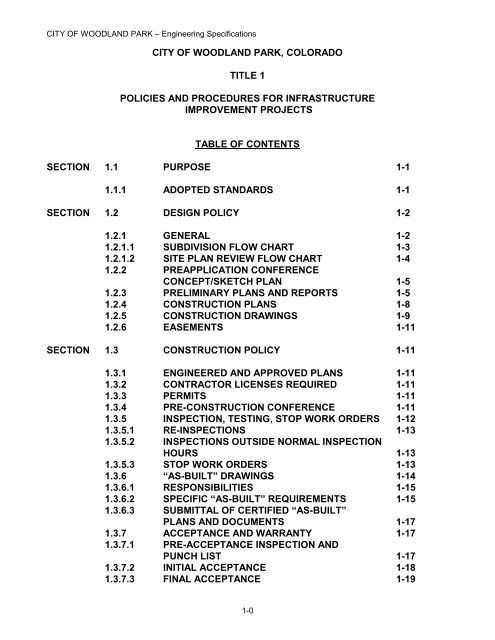 Title 1 - Policies & Procedures - City of Woodland Park