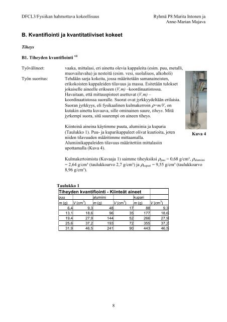 dfcl3 – fysiikan hahmottava kokeellisuus 8. aihekokonaisuus