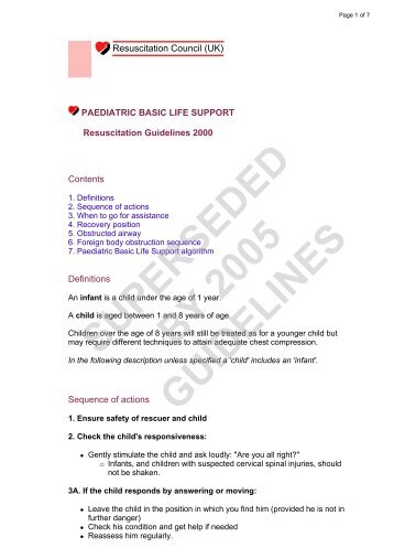 Paediatric Basic Life Support - Resuscitation Council (UK)