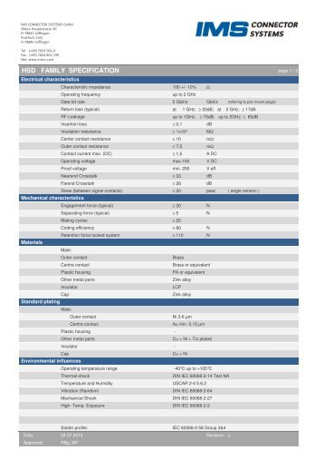 HSD family datasheet Rev_ a_EN - IMS Connector Systems