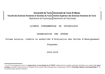 UniversitÃ© de Tunis UniversitÃ© de Tunis El Manar - MinistÃ¨re de l ...