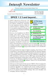 Intusoft Newsletter SPICE 1 2 3 and beyond...
