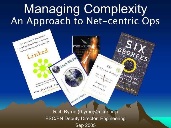 managing in complexity managing in complexity