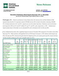 FOR IMMEDIATE RELEASE - American Iron and Steel Institute