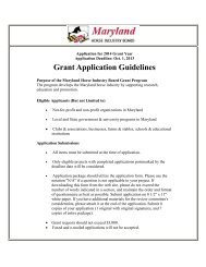 2014 Grant Guidelines - Maryland Department of Agriculture