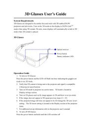 3D Glasses User's Guide - Optoma
