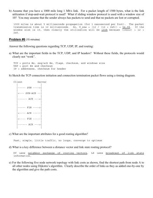 Mid-Term Exam for Computer Networks >>> SOLUTION 