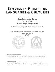 STUDIES IN PHILIPPINE LANGUAGES & CULTURES