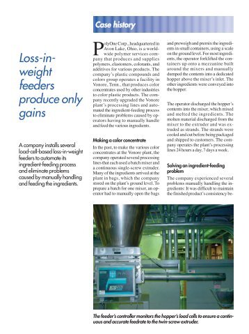 Loss-in-Weight Feeders Produce Only Gains - Schenck AccuRate