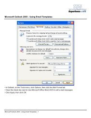 Microsoft Outlook 2003 - Using Email Templates