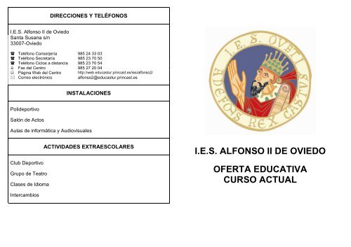 ies alfonso ii de oviedo oferta educativa curso actual - educastur ...