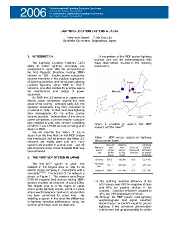 LIGHTNING LOCATION SYSTEMS IN JAPAN Fukumune ... - Vaisala