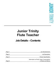 Junior Trinity Flute Teacher Job Details â Contents - Laban